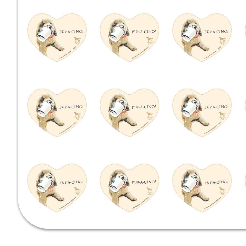 Funny Heart-Shaped Coffee Puppy Dog Planner Stickers - Humorous Scrapbook & Craft Decals for Journals, Calendars, and DIY Projects