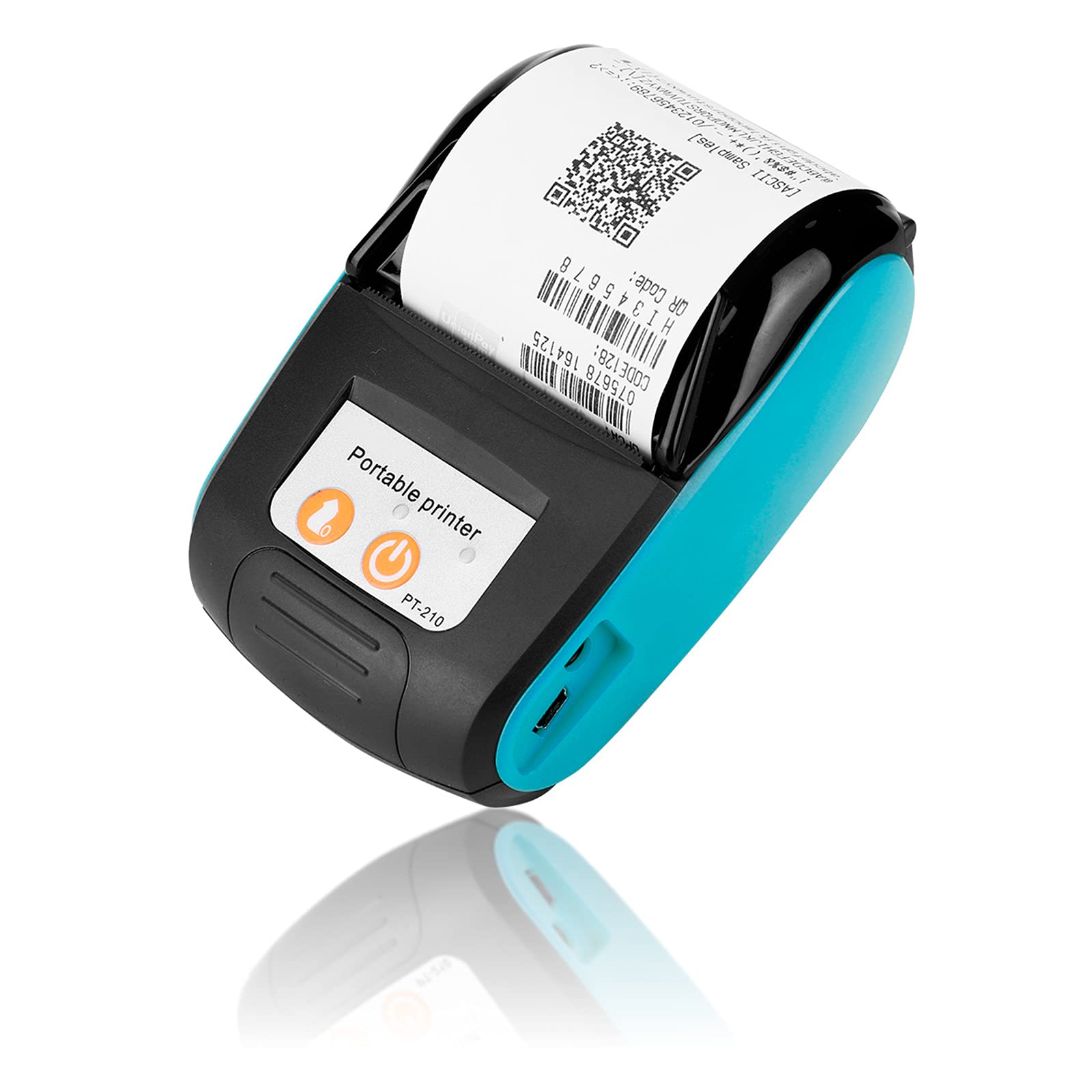 Mini USB Pocket Thermal Printer - 50-89.9mm/s High Speed, Handheld Portable Bluetooth Receipt Printer for Retail Stores, Restaurants, Factories & Logistics (Blue) | Perfect for Mobile POS, On-the-Go Printing & Inventory Management