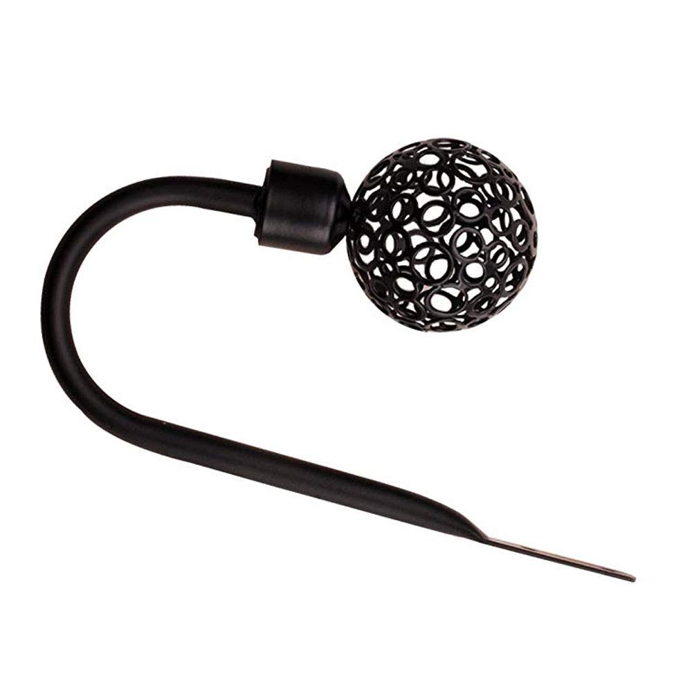 Elegant Black Metal Hollow Out Curtain Tiebacks - Set of 2 Decorative Drapery Holdbacks for Living Room, Bedroom & Window Dressing