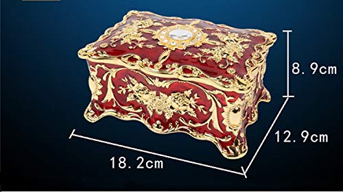 Luxury European Style Enamel Jewelry Box with Diamond Accents - Multi-Layer Princess Jewelry Storage Organizer for Women & Girls | Perfect for Dresser Top, Vanity Display & Gift Giving