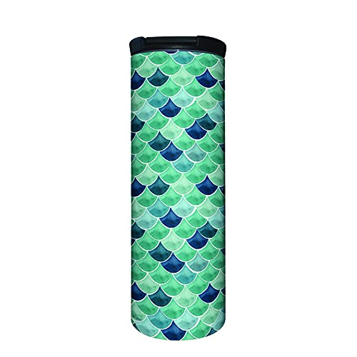 Mermaid Pattern 17 oz Tumbler with Lid, Stainless Steel, Vacuum Insulated with Slide Lock Lid, Leak Proof