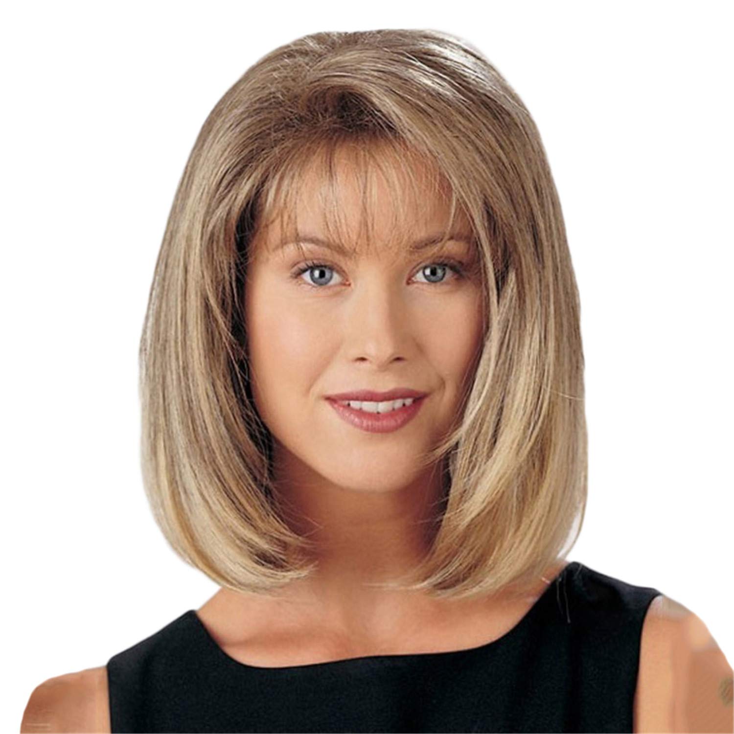 Short Bob with Bang Wigs Human Hair - Pre Plucked High Density Straight Wig for Black Women | Natural Look for Daily Wear, Cosplay & Special Occasions