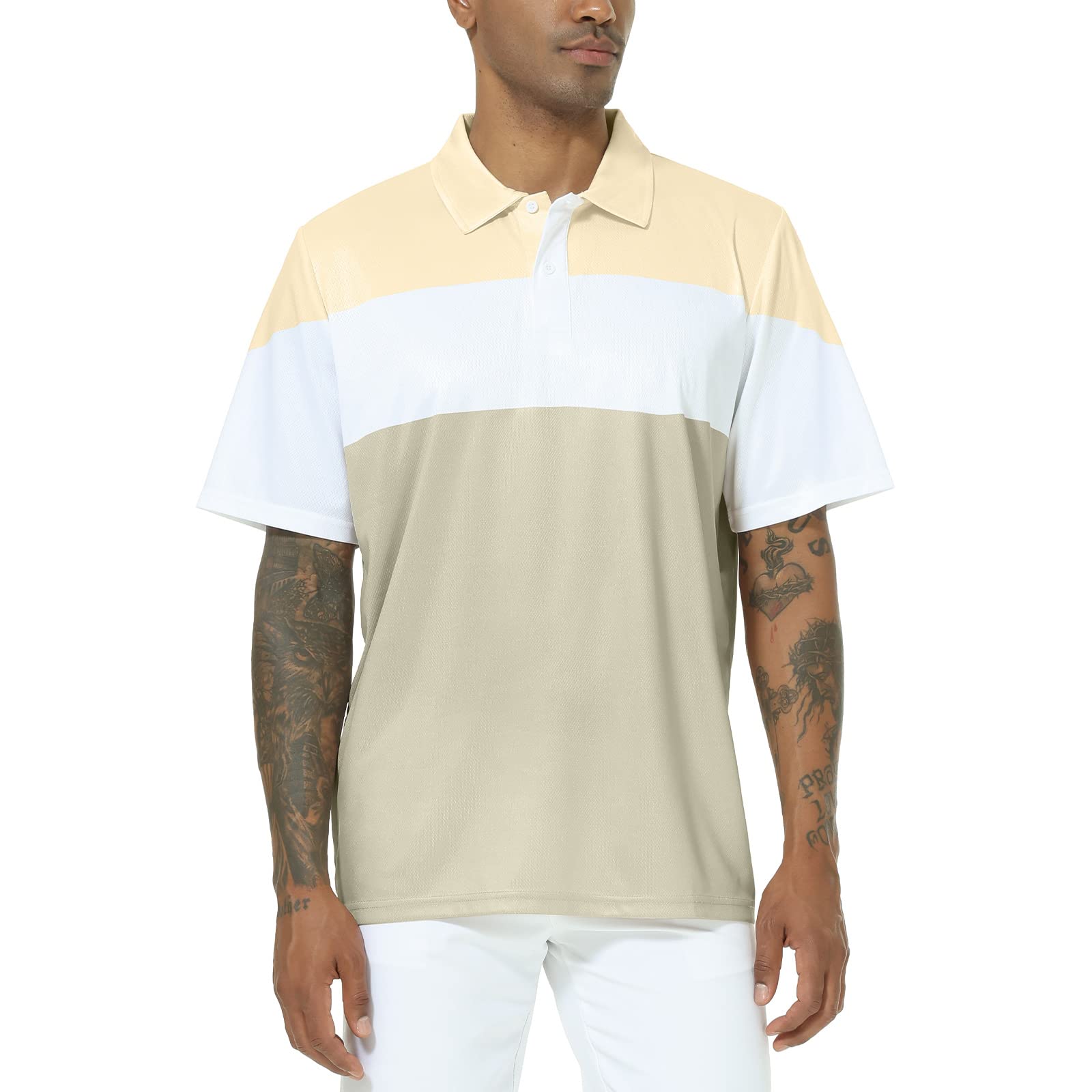 Men's Short Sleeve Golf Polo Shirts - Moisture Wicking, Quick Dry & Breathable Performance Shirts for Golf, Tennis & Casual Wear - Perfect for Sports, Work & Outdoor Activities