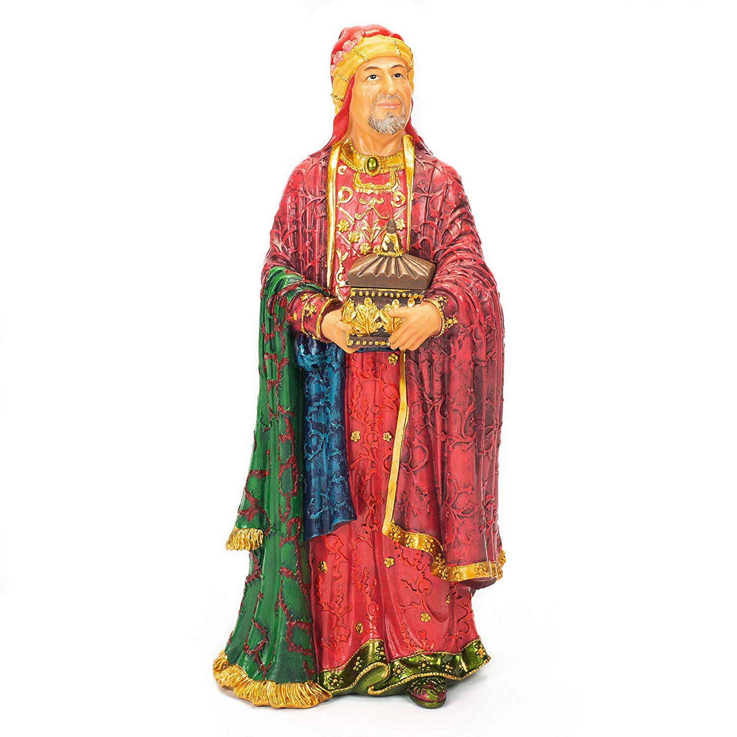 Three Kings Gifts Nativity Set - 4-Piece Polystone Wise Men & Christmas Star Figurines with Flat Bottom Base for Stability | Perfect for Home Decor, Christmas Displays & 12-Inch Scale Collections | Ideal for Holiday Tabletop Decorations & Nativity Scene Displays