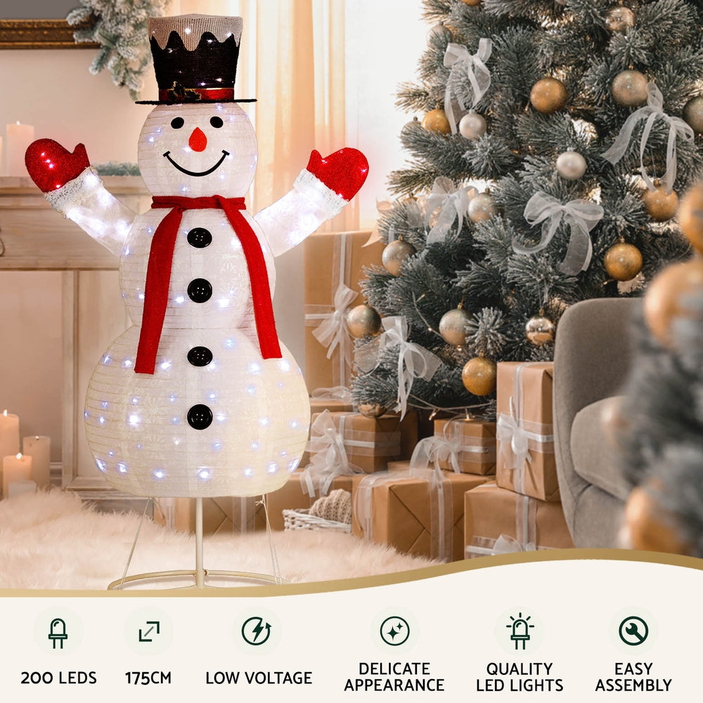 1.7M 200 LED Christmas Fairy Lights with Snowman Decorations - Indoor/Outdoor Holiday Decor for Home, Garden, Party & Winter Wedding