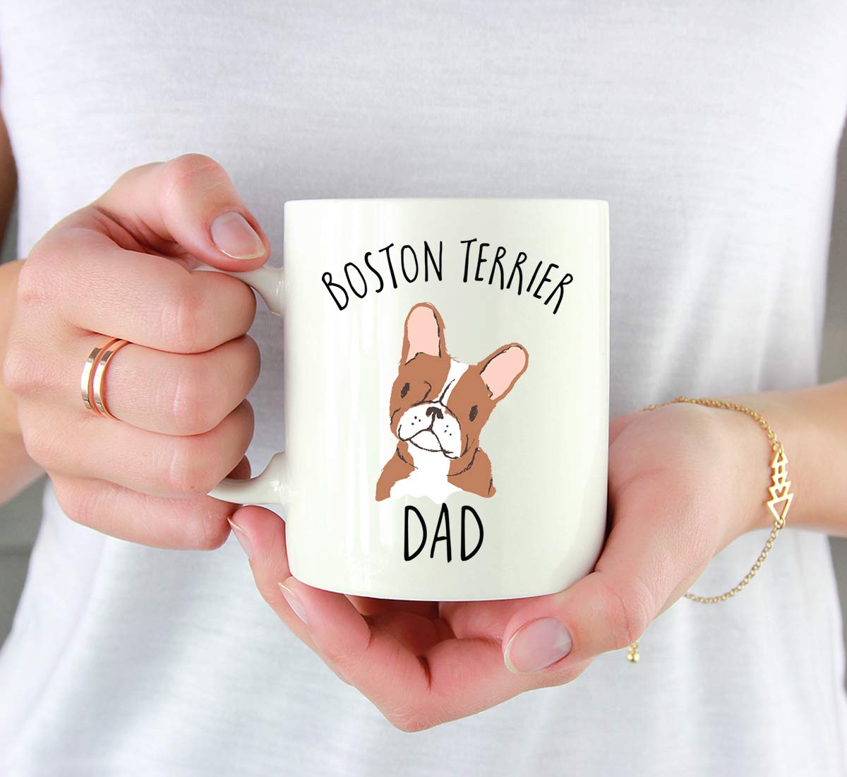 Funny Dog Coffee Mug 11oz - Red Boston Terrier Dog Dad Gift, 1-Pack - Novelty Birthday & Christmas Cup for Dog Lovers - Perfect for Coffee, Tea & Office Desk Decor
