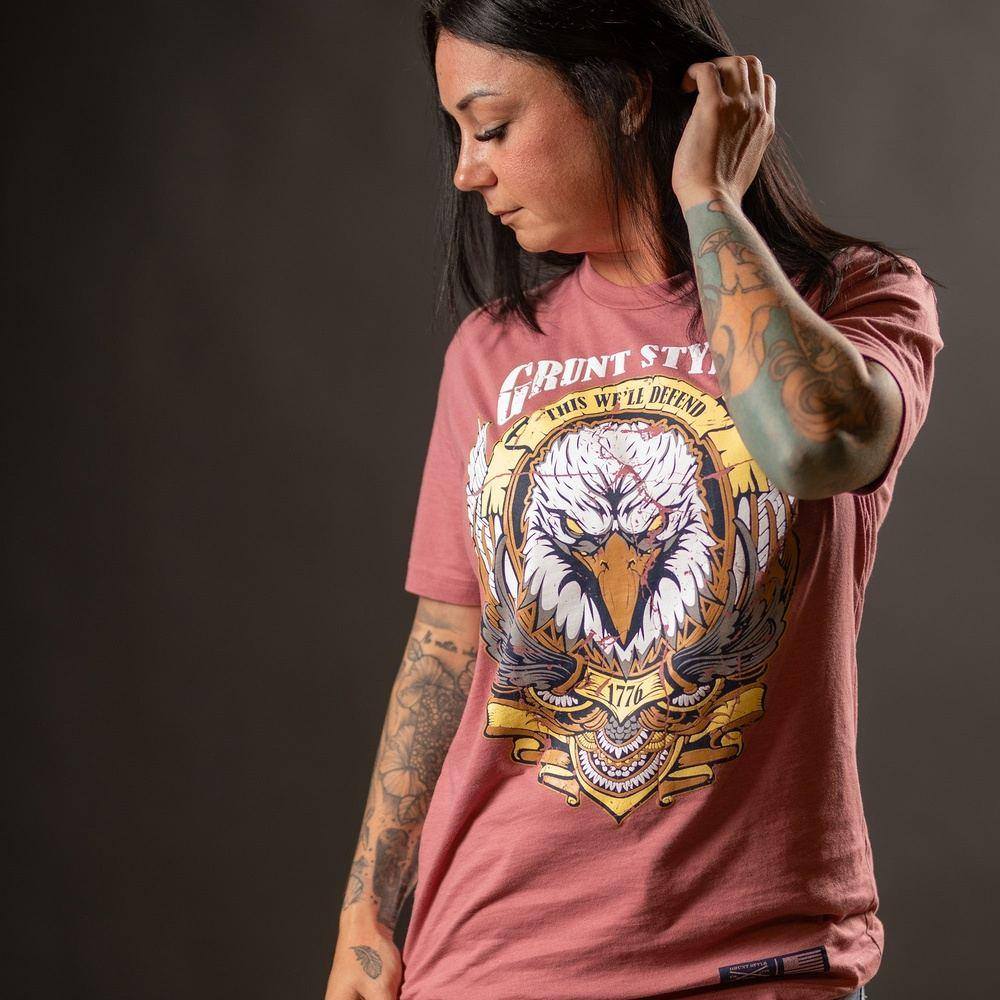 Women's Easy Rider Boyfriend Fit T-Shirt - Heather Mauve Vintage Style Cotton Tee for Casual Wear & Everyday Outfits