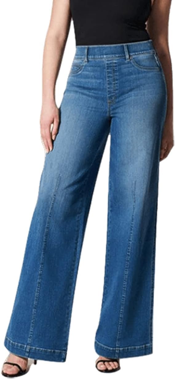 KELYWELL Mid Waist Wide Leg Jeans - Stretch Comfort for Casual Wear