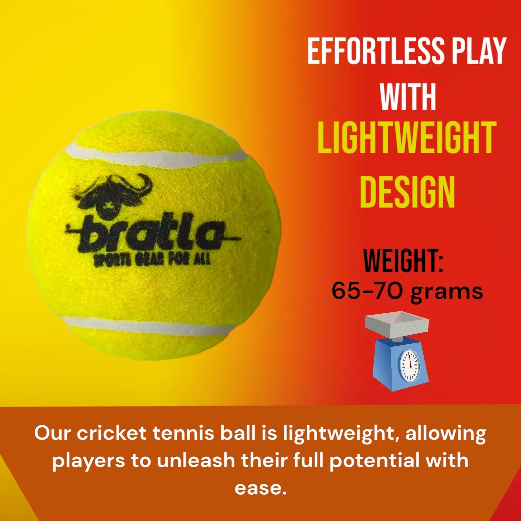 Premium Tennis Balls for Cricket Training - Lightweight Practice Cricket Balls Compatible with Tape Ball Cricket Bats | Perfect for Backyard Practice, Street Cricket & Training Sessions