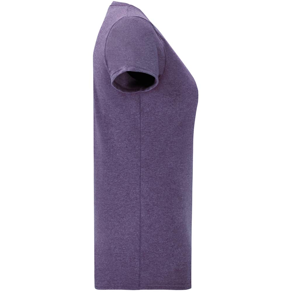 Fruit of the Loom Women's Classic Cotton T-Shirt - Heather Purple - Size S - Soft Comfort Fit for Casual Wear, Lounge & Everyday Outfits