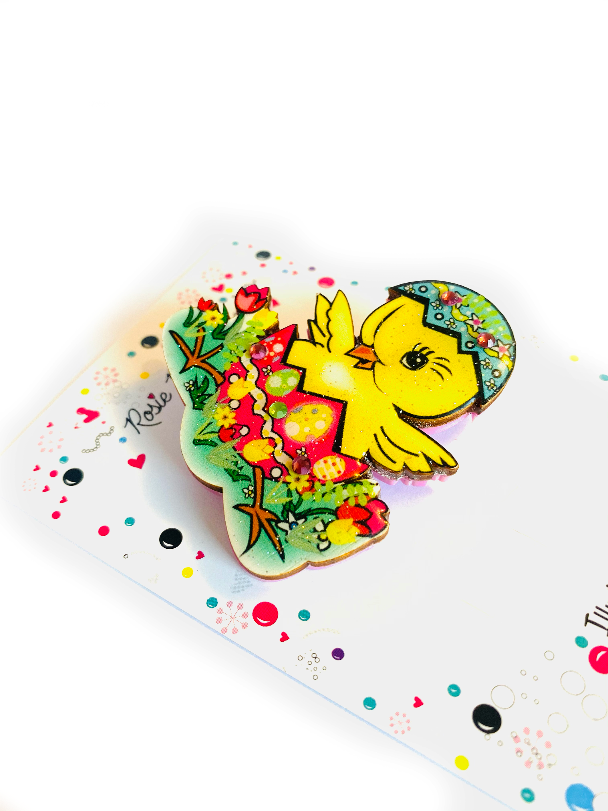 Easter Chick Brooch - Benny the Adorable Spring Chicken Pin by Rosie Rose Parker | Perfect for Easter Gifts, Spring Fashion Accessories & Collectible Jewelry