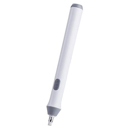 Electric Eraser Kit - Battery Operated Automatic Pencil Eraser with 20 Refills - Detailer Tool for Artists, Sketching, Drafting & Graphite Pencils (White) - Perfect for Art Projects, Technical Drawings & School Work
