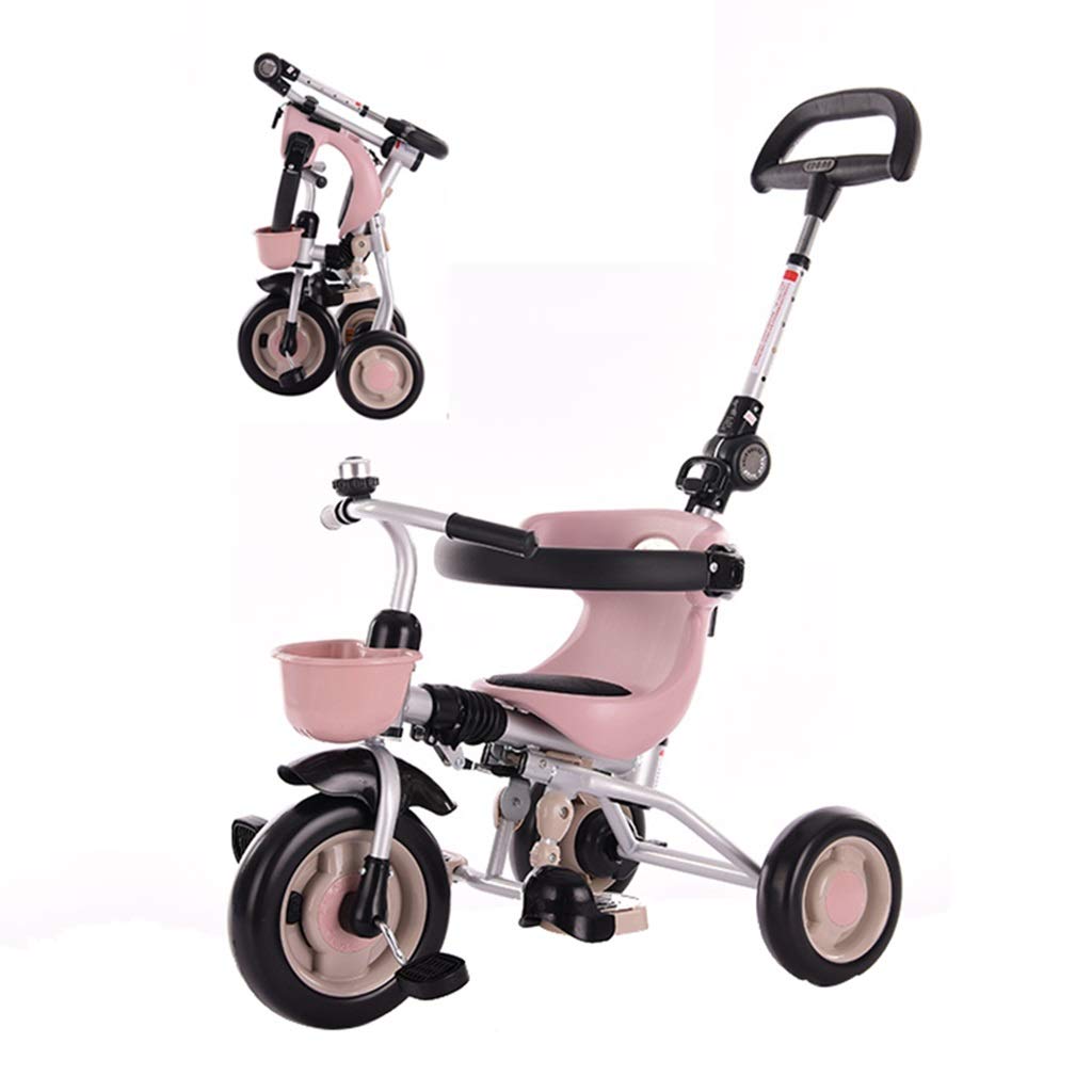**Xing Hua Shop Kids Tricycle Bicycle for Boys & Girls Ages 1-6 | Foldable Stroller Pedal Bike with Push Handle | Brown (704593cm) | Perfect for Outdoor Play, Park Rides & Backyard Fun**