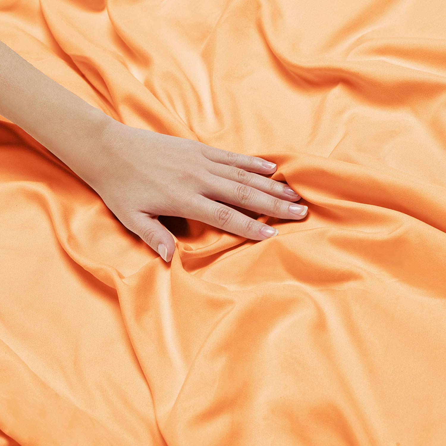 Premium 300 GSM Organic Cotton Bedding Set - 2 Piece Duvet Cover & Comforter (500 Thread Count, Twin XL, Orange) for Cozy Bedroom & Guest Room Comfort