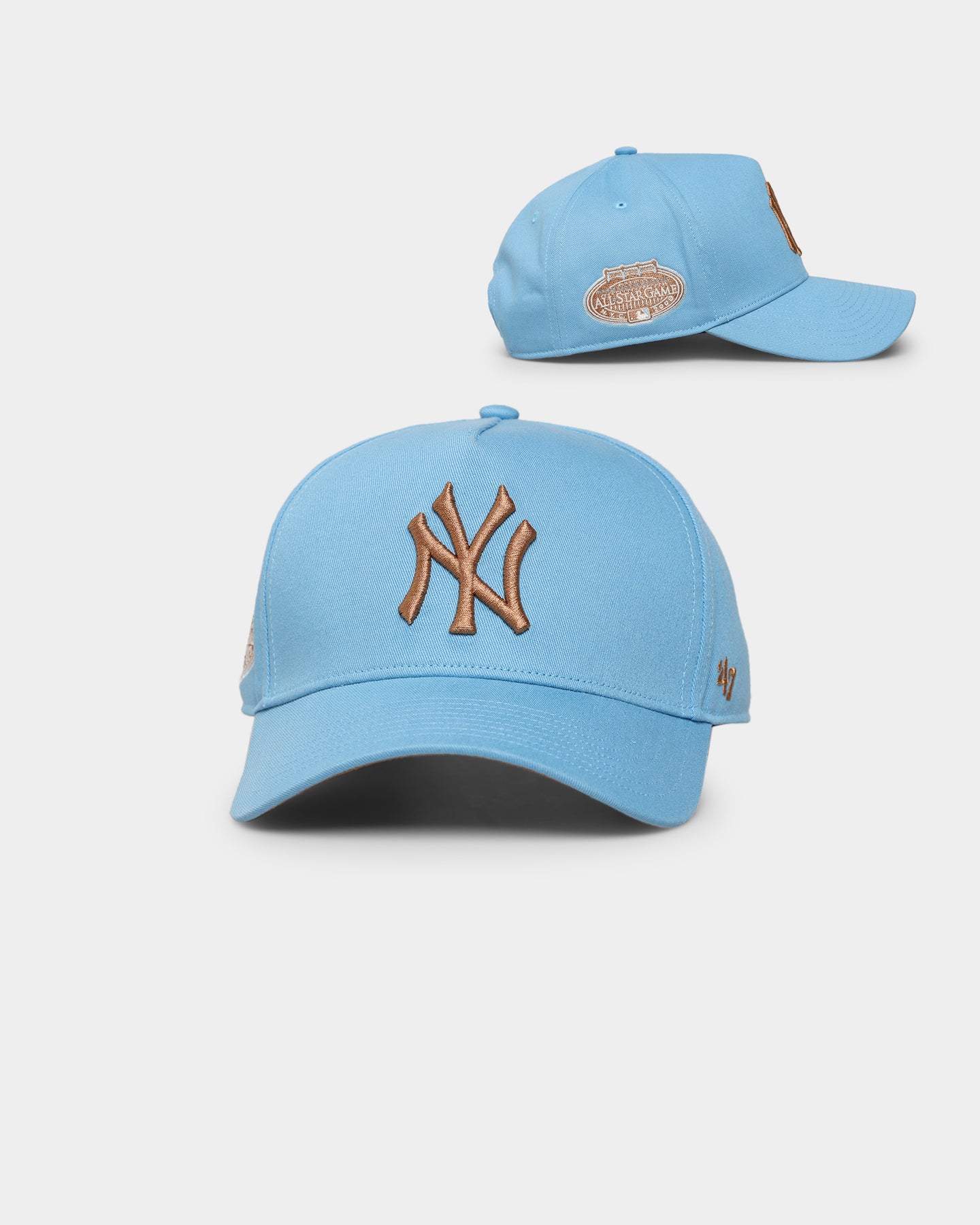 New York Yankees 'Desert Sky' 47 MVP DT Snapback Hat - Columbia/Camel Color | 47 Brand Official MLB Baseball Cap for Men & Women | Perfect for Games, Streetwear & Fan Collections