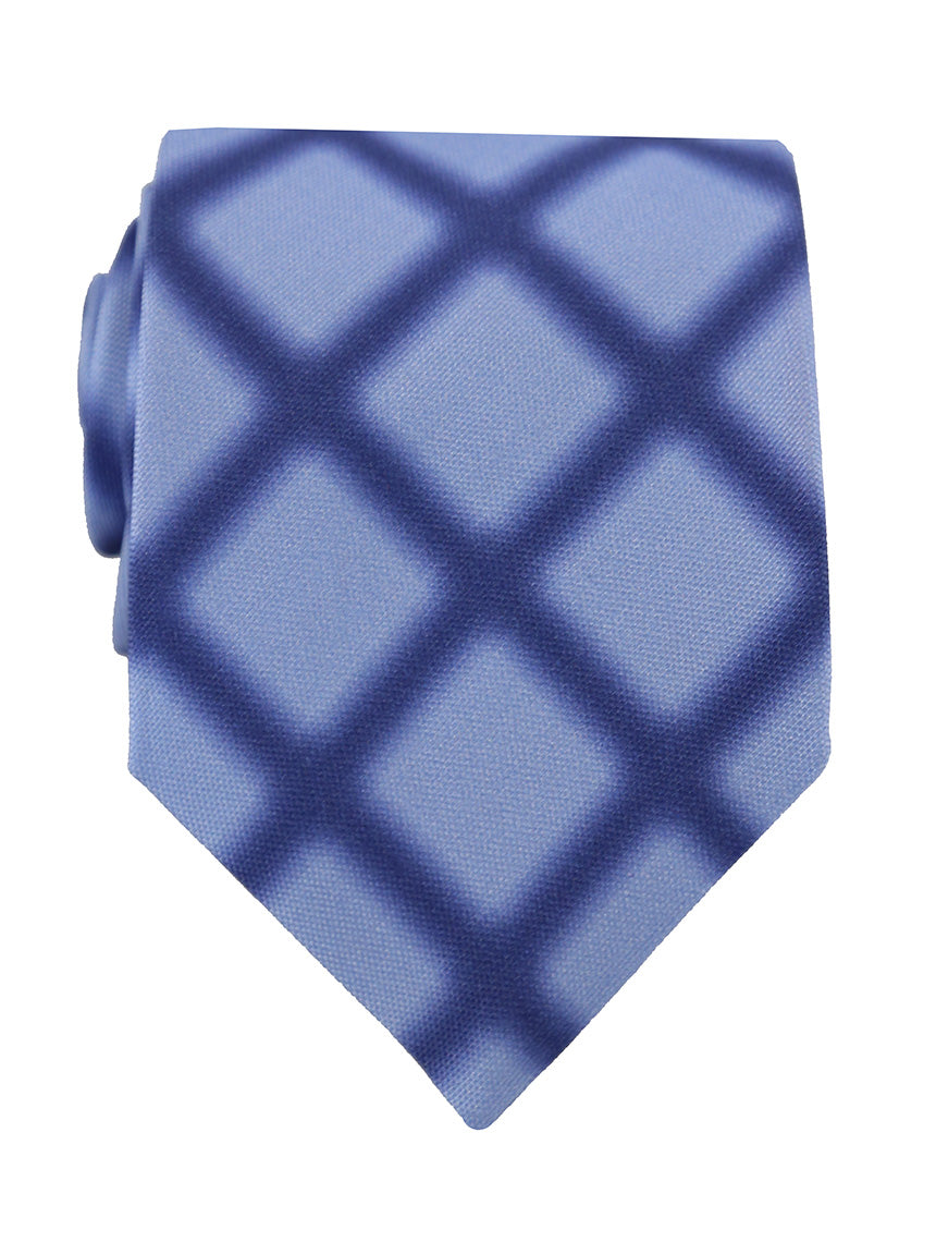 DÉCLIC Concrete Check Tie - Blue Stylish Men's Necktie for Business, Office & Formal Events | Perfect for Weddings, Interviews & Professional Occasions