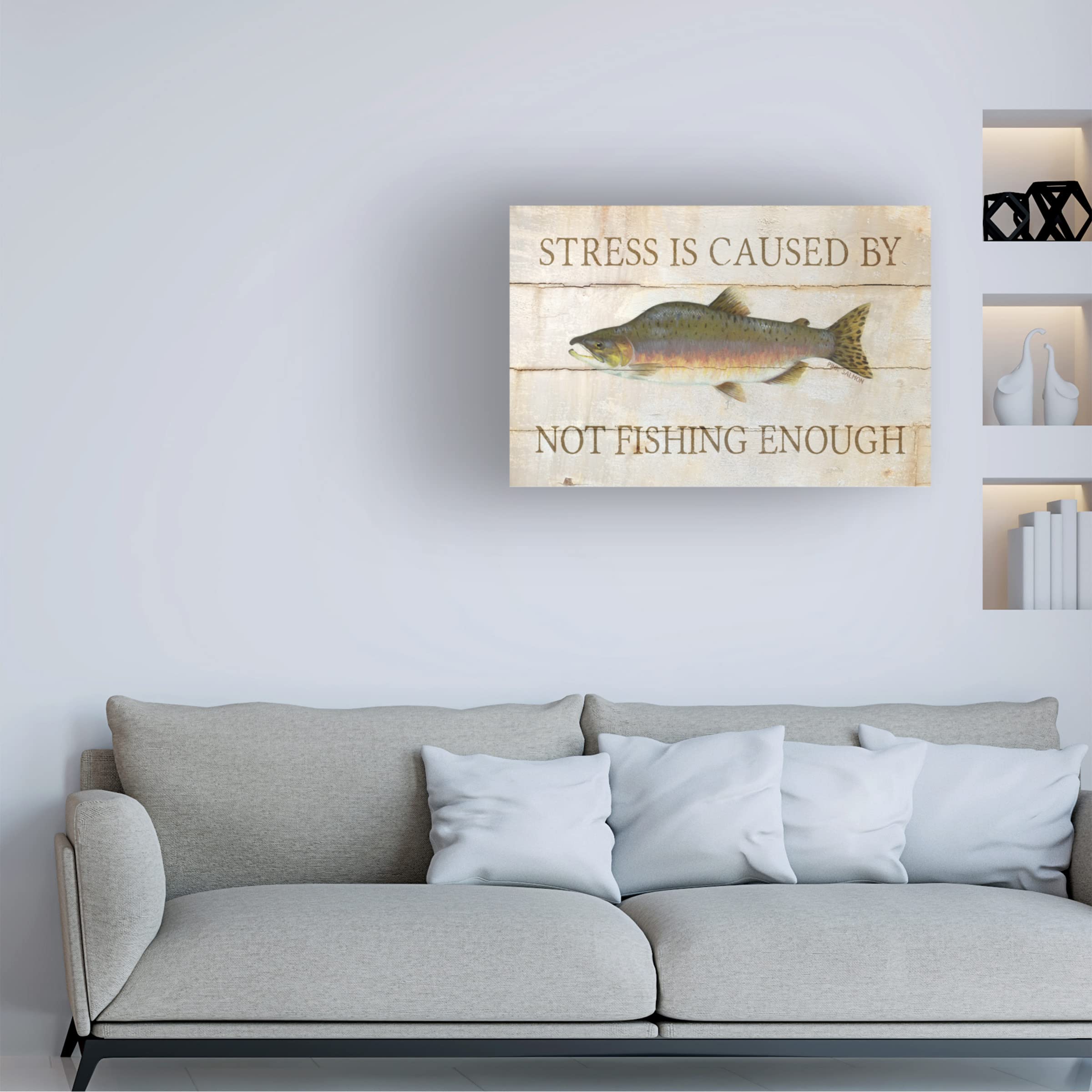 Trademark Fine Art 'Stress and Fishing' Canvas Wall Art Print by Cora Niele - Perfect for Living Room, Bedroom & Office Decor