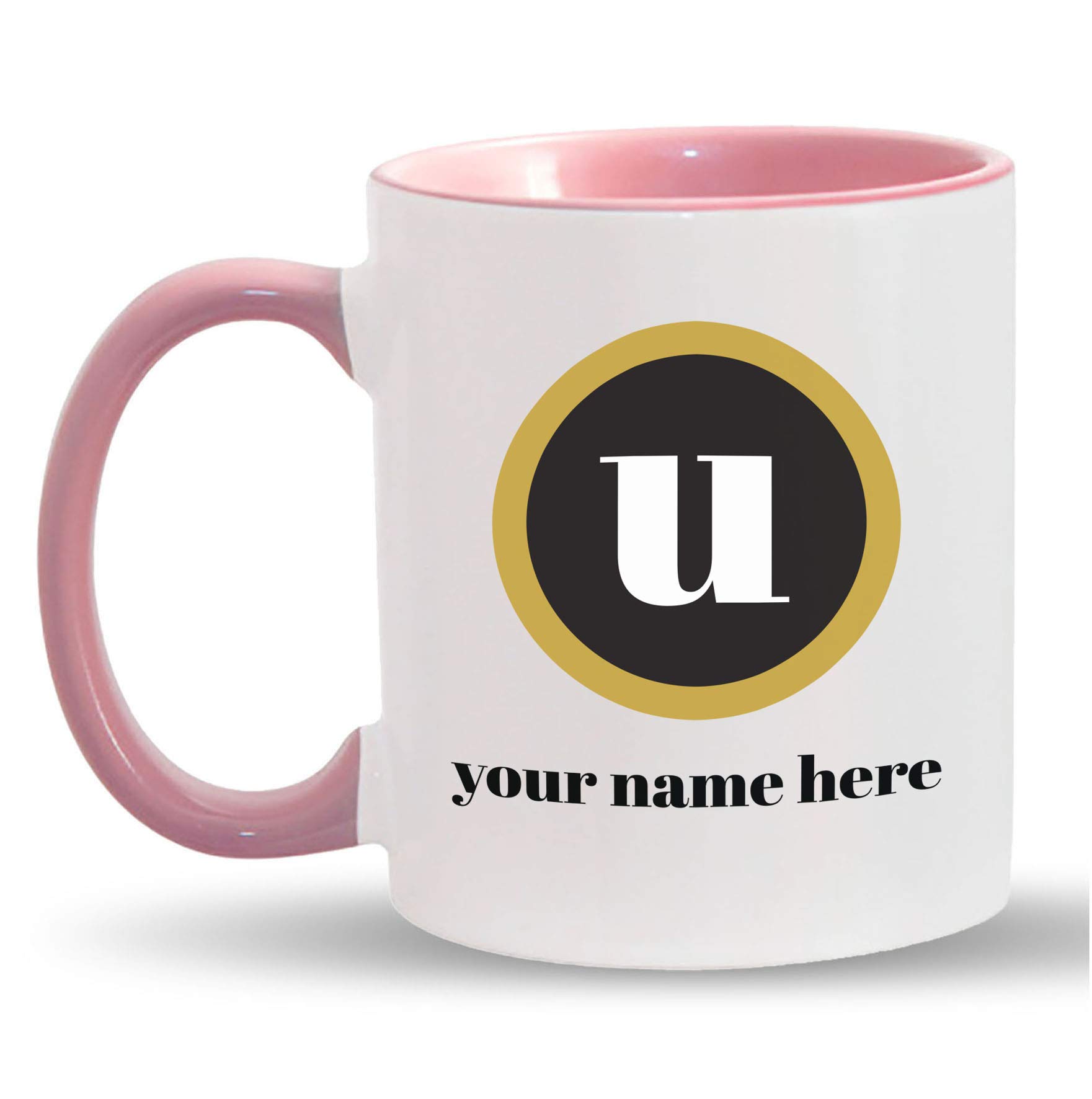 Personalized Monogram Coffee Mug - Custom Name Ceramic Cup - 11oz Coffee Mug for Office, Home & Gifts - Engraved Initials & Text Options