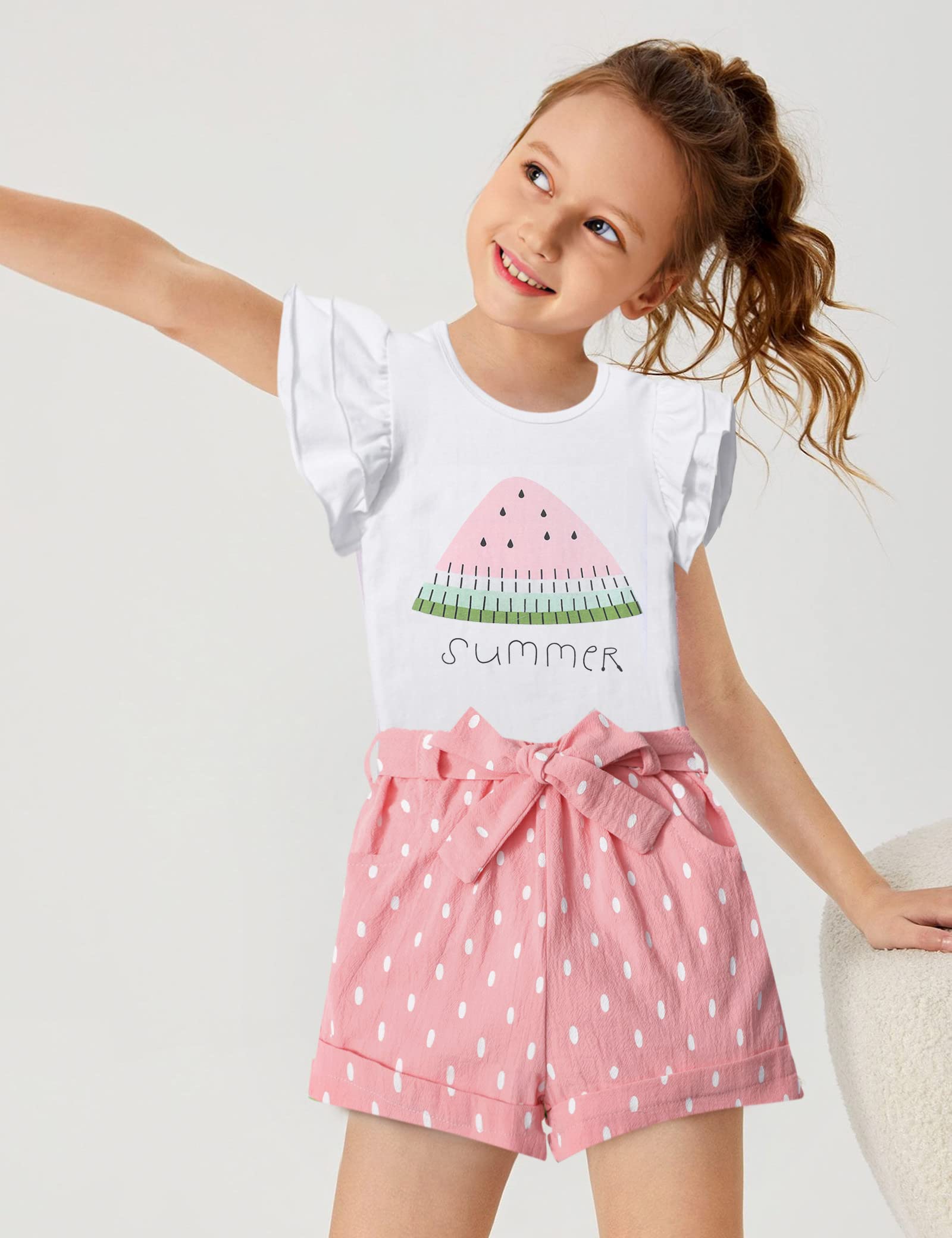 Toddler Girl Summer Outfit Set - Cute 3-Piece Clothing Combo with T-Shirt, Shorts & Headband for Baby Girls | Perfect Gift for Birthdays & Playdates