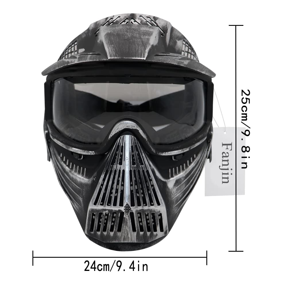Tactical Paintball & Airsoft Full Face Mask with Impact-Resistant Goggles - Perfect for Hunting, CS Survival Games, Halloween Cosplay & Outdoor Activities