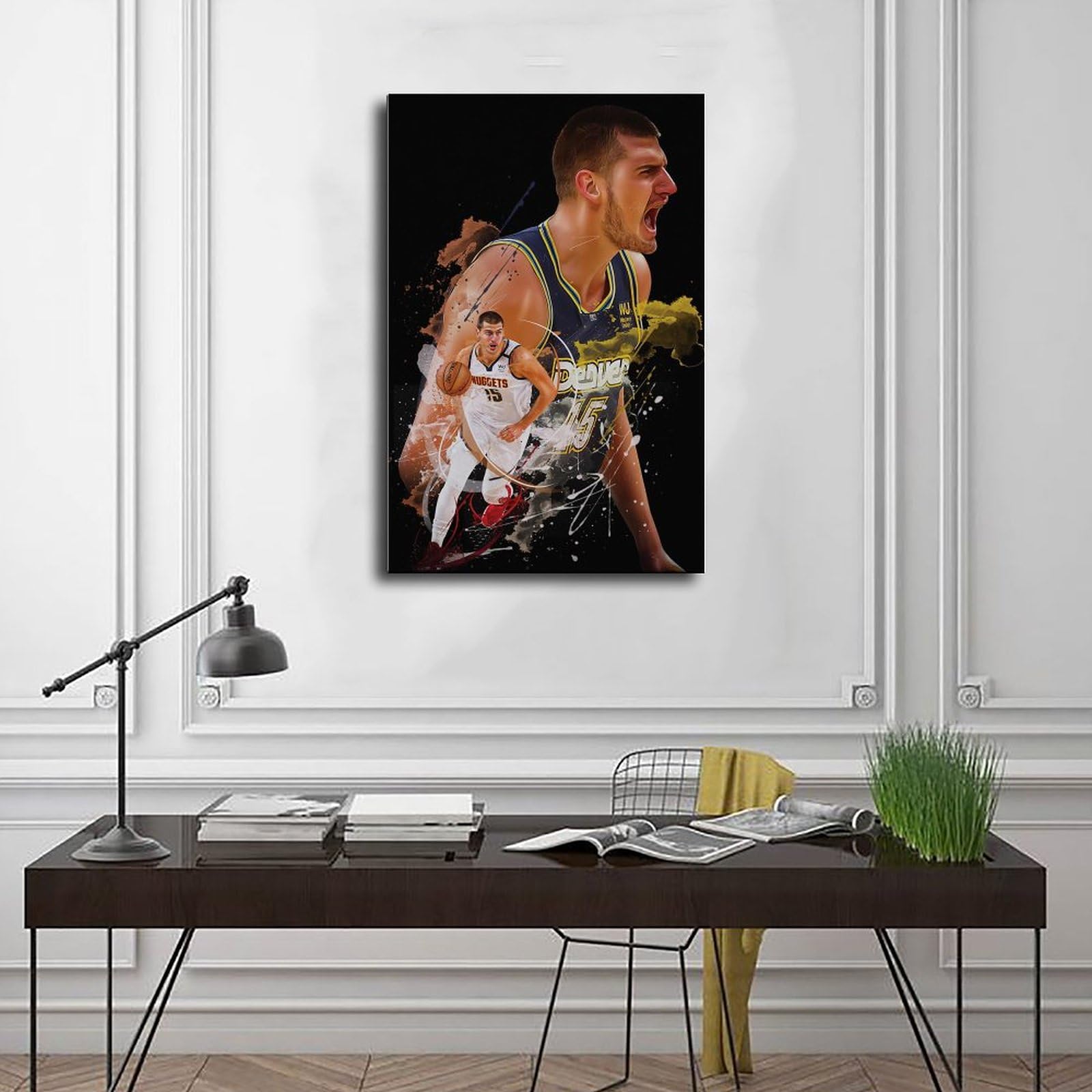 Nikola Jokic Basketball Poster - 24x36 Inch (60x90cm) Canvas Wall Art for Sports Fans, Bedroom & Office Decor - Perfect Gift for NBA Enthusiasts | Game Room, Man Cave & Sports Themed Decor