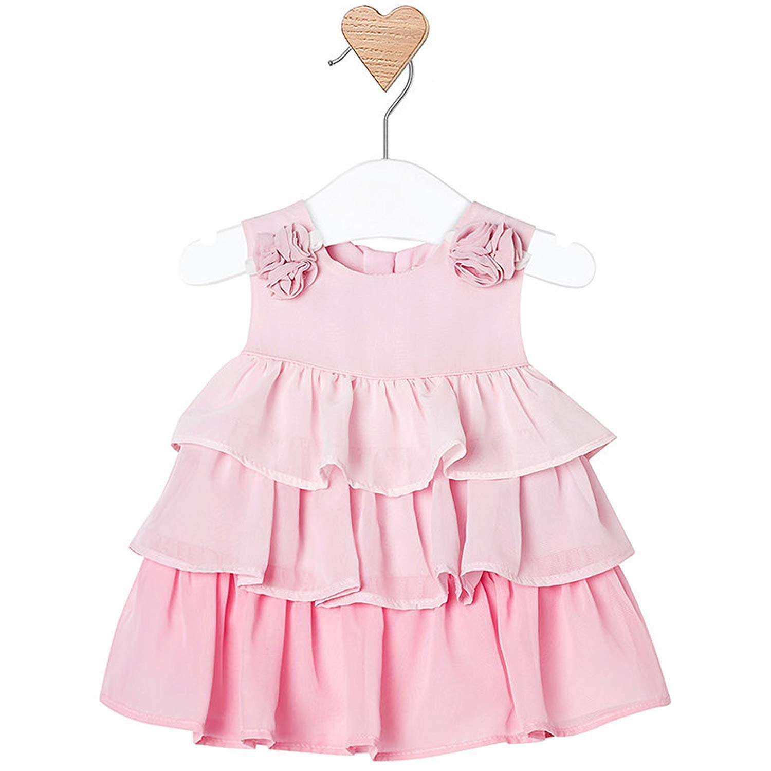 Baby Girls 0-12 Months Rose Pink Ombre Tiered Chiffon Party Dress - Perfect for Christenings, Birthday Parties & Special Occasions