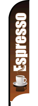 Custom Feather Flag Banner - High-Quality Espresso Design for Outdoor Advertising, Events & Promotions | Perfect for Business, Sports & Festivals