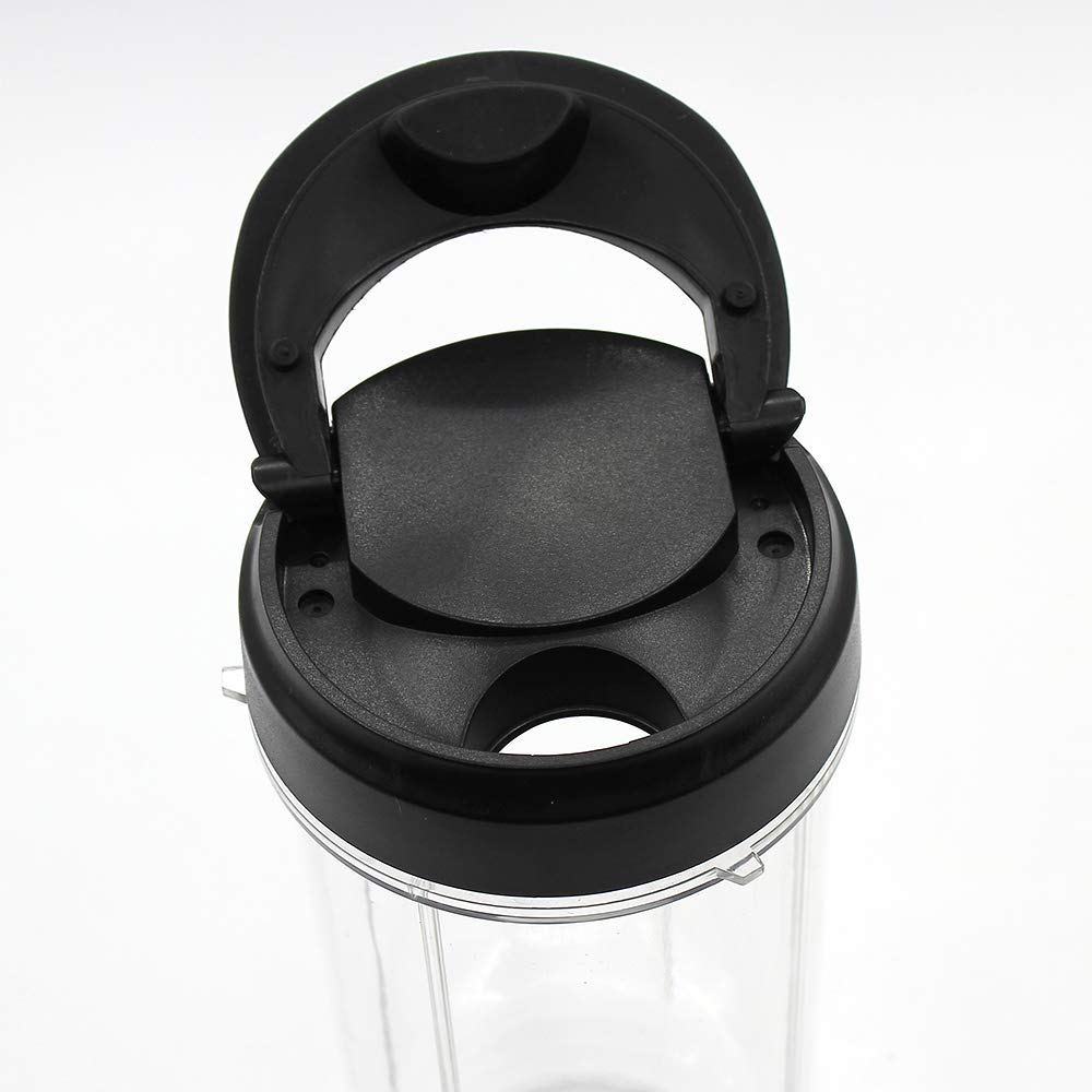 Anbige 2-Pack Flip Top Replacement Lids for Magic Bullet MB1001 Blender Jars, Mugs & Cups - Leak-Proof Travel Lids for Smoothies, Coffee & On-the-Go Drinks