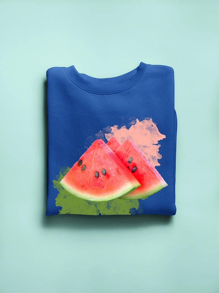 Smartprints Watermelon Fruit Sweatshirt for Women - Cute Summer Graphic Pullover - SPIdeals Designs - Perfect for Beach Outings & Casual Wear