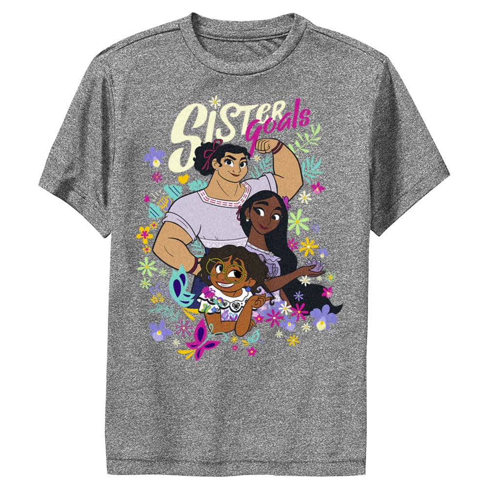 Disney Pixar Encanto Sister Goals Boys Performance T-Shirt - Charcoal Heather, Medium - Perfect for Family Movie Nights & Disney Themed Parties