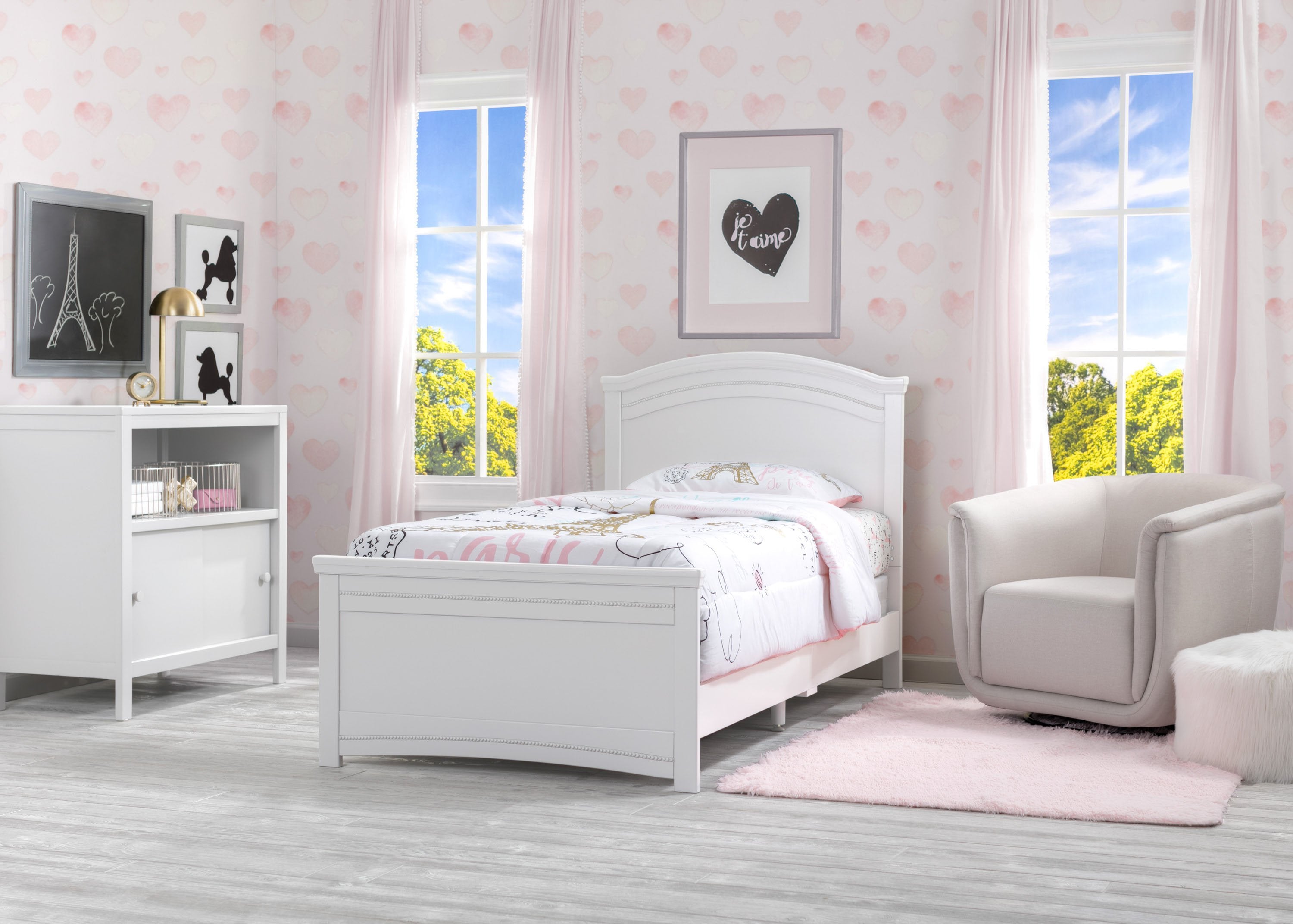 Penelope Twin Bed Frame - Sturdy Wooden Bed for Kids & Teens - Perfect for Bedrooms, Guest Rooms & Dormitories