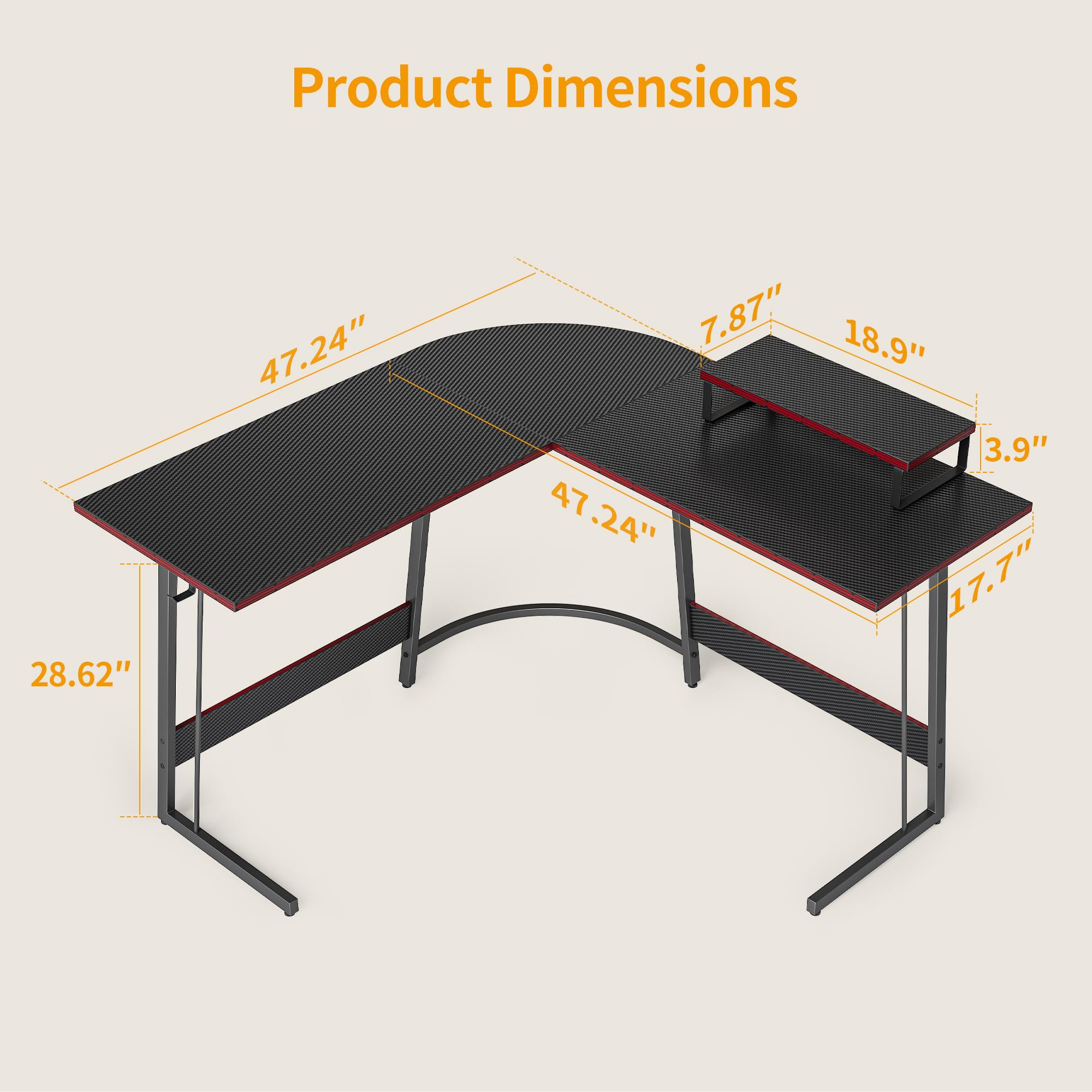 L Shaped Gaming Desk 47