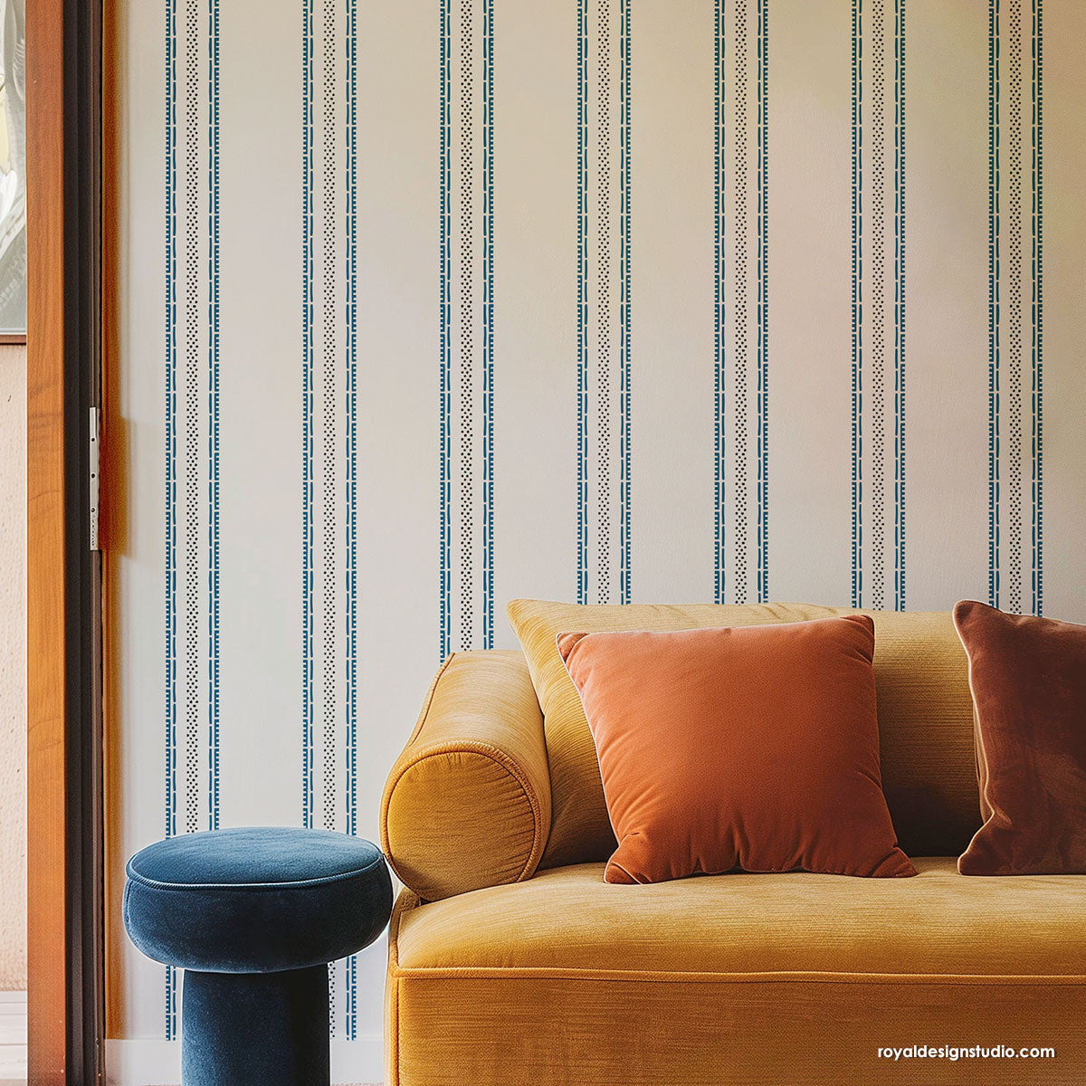 Liam Stripe Wall Stencil - DIY Home Decor Painting Template for Walls, Furniture & Crafts - Perfect for Bedrooms, Living Rooms & Accent Walls