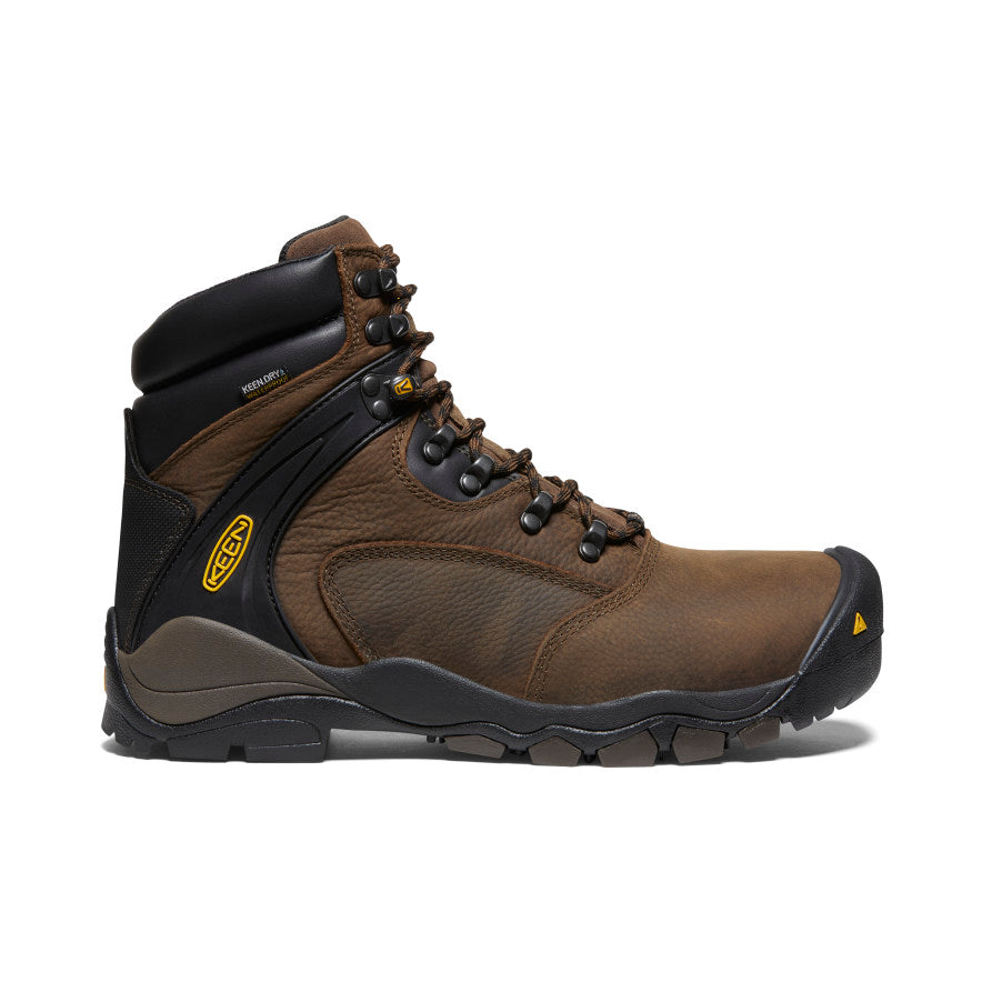 Waterproof Steel Toe Work Boots for Men - Louisville 6 Cascade Brown | Heavy Duty Construction, Hiking & Outdoor Safety Footwear