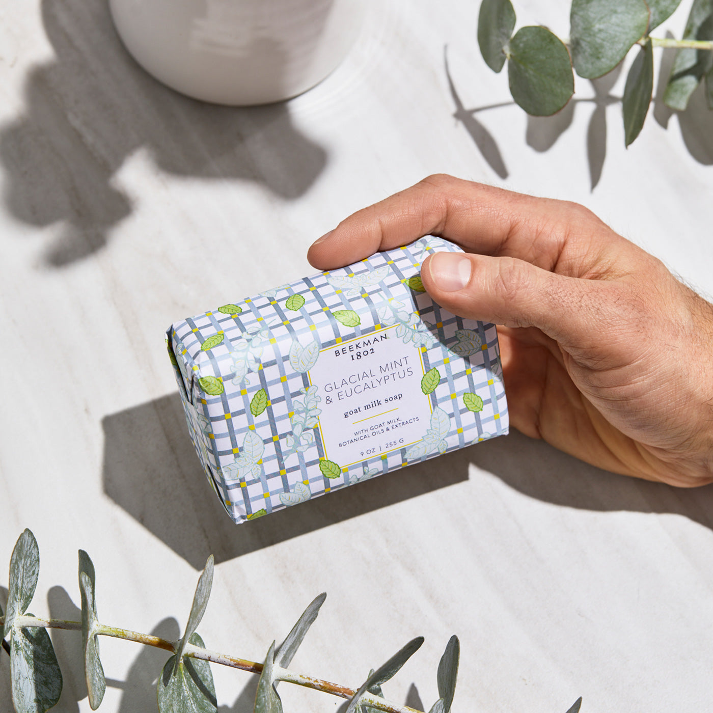 Glacial Mint & Eucalyptus Goat Milk Soap - Natural Moisturizing Bar for Sensitive Skin - Perfect for Shower, Bath & Gift Giving
