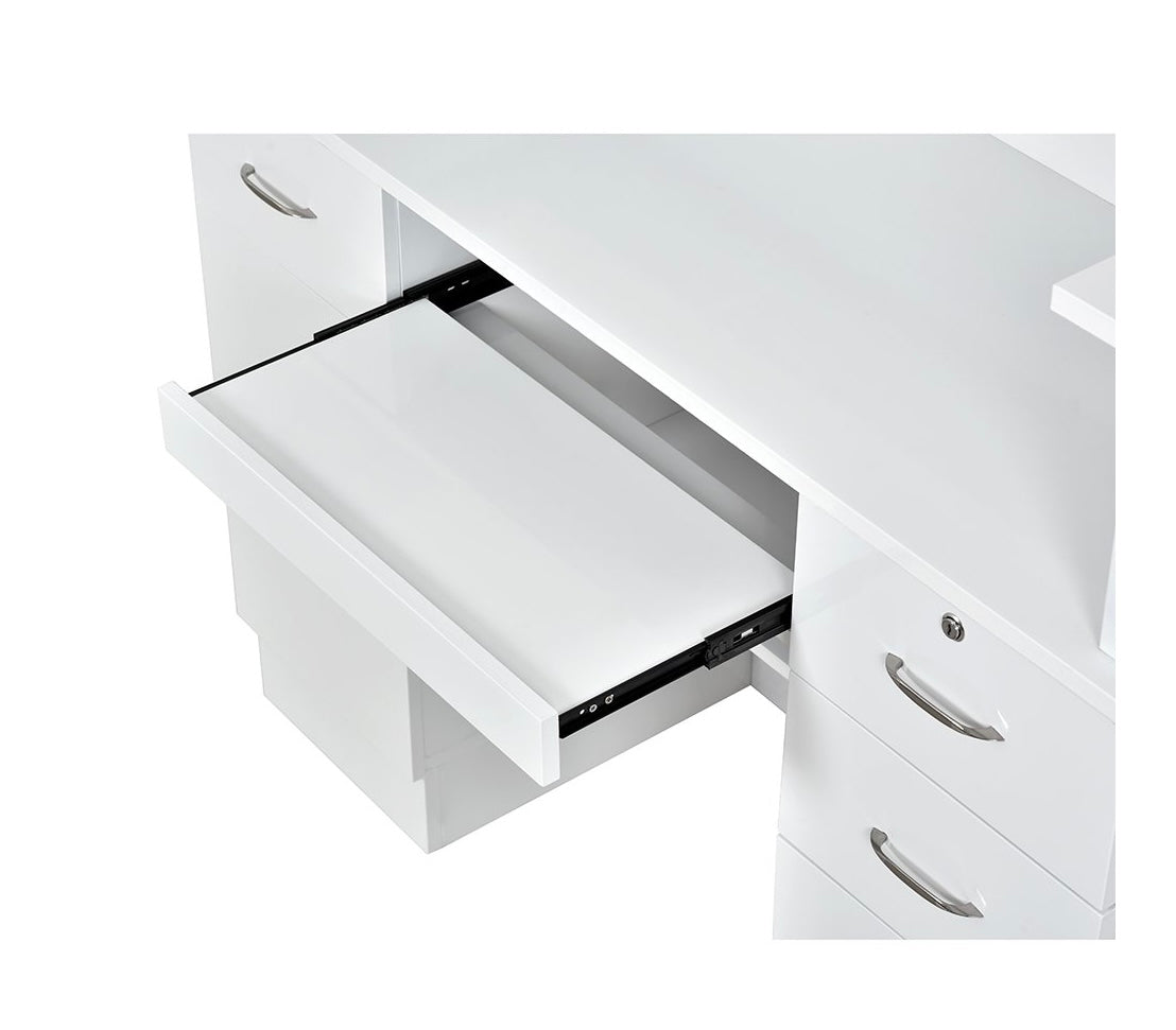 Langara LED Modern Salon Reception Desk - Contemporary Front Desk for Beauty & Hair Salons - Perfect for Spa, Barber Shop & Nail Salon Reception Areas