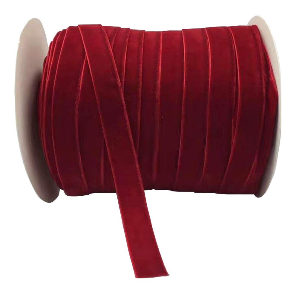 10 Yards Velvet Ribbon Spool - 5/8 Inch Wide, Rich Red Satin Finish - Perfect for Gift Wrapping, DIY Crafts, Wedding Decorations & Hair Accessories