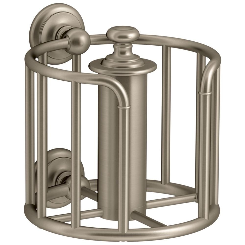 Kohler K-72576-BV Artifacts Toilet Paper Holder, Brushed Bronze Finish - Elegant Bathroom Tissue Dispenser for Modern and Traditional Home Decor