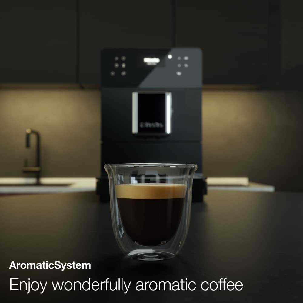 Miele CM 5310 Silence Automatic Coffee Maker - OneTouch for Two, AromaticSystem, Coffee Pot & Cleaning Programs - Obsidian Black | Perfect for Home & Office Use
