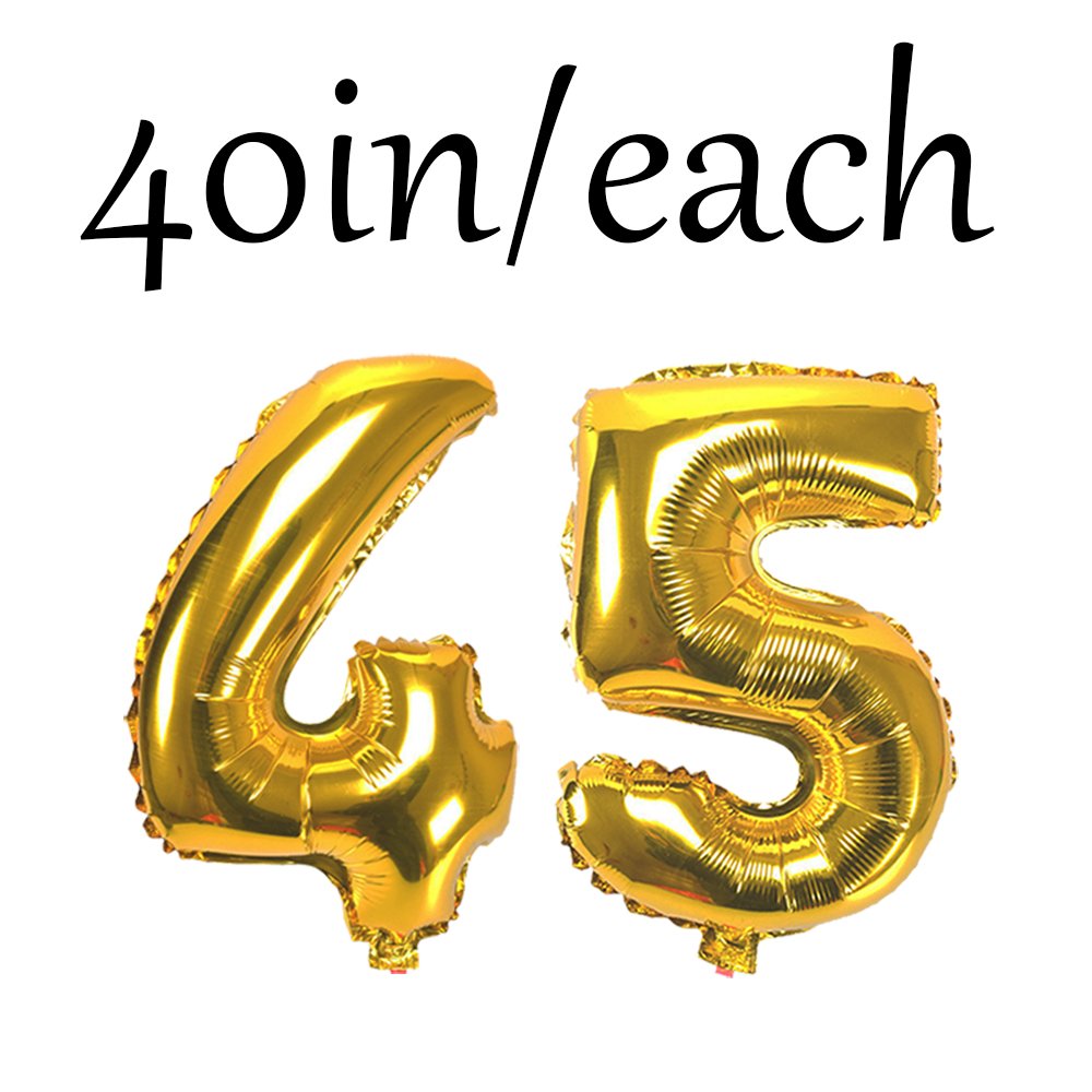 45th Birthday Banner & Balloons Set - Gold & Black Party Decorations for 45 Years Old Celebration | Perfect for Milestone Birthday Parties, Anniversaries & Special Occasions