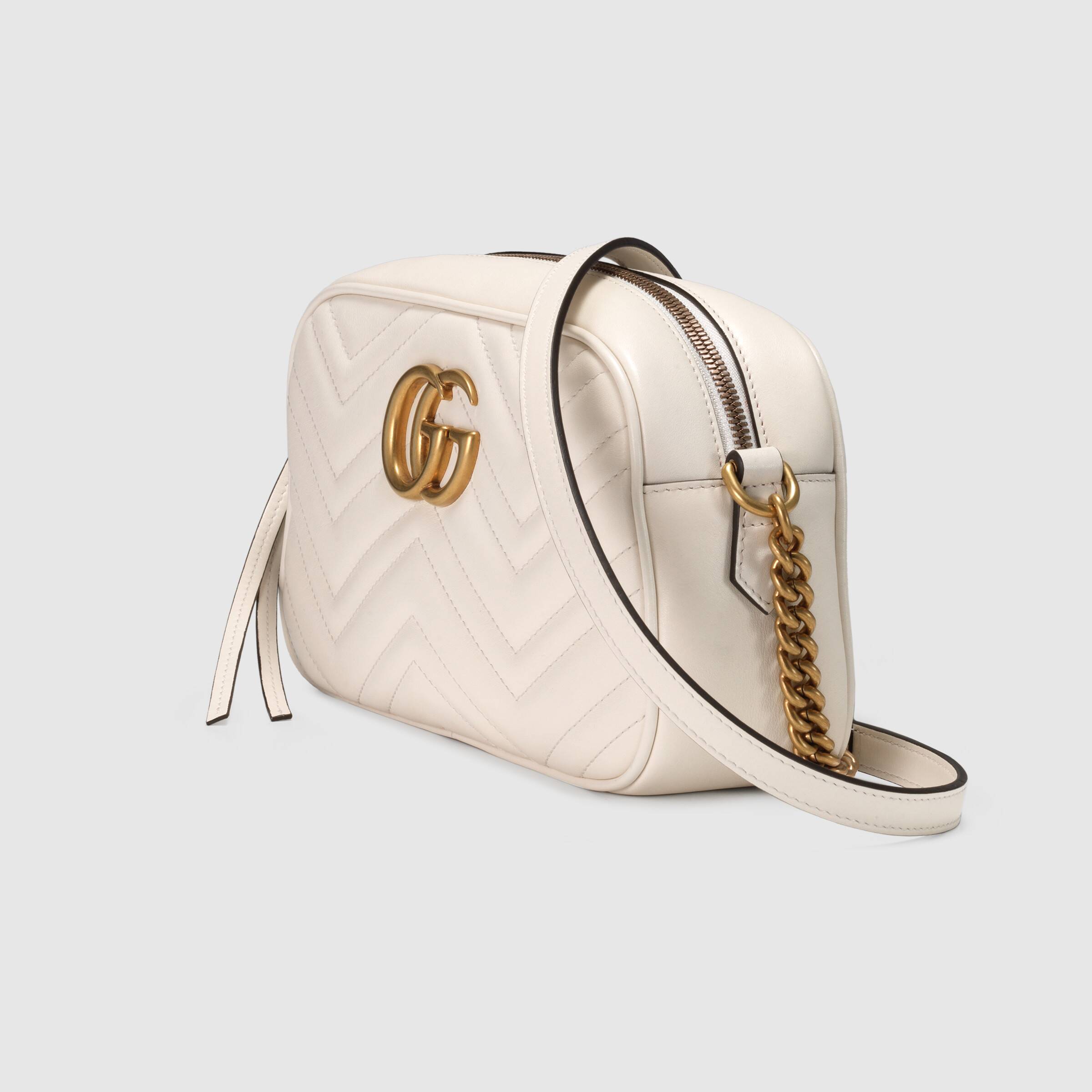 Gucci GG Marmont Small Matelassé Shoulder Bag in White | Luxury Leather Crossbody Purse for Women | Perfect for Date Night, Office & Special Occasions
