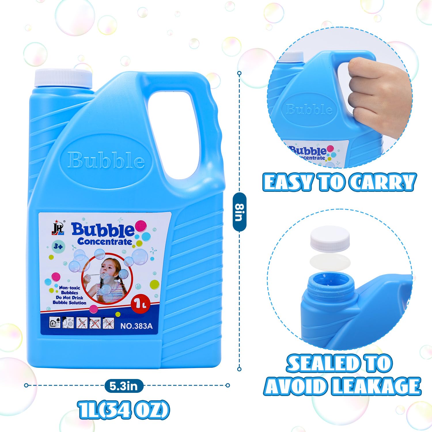 EagleStone Bubble Solution Refill 2x64oz - Concentrated for Bubble Machines & Wands - Outdoor Party & Kids Play