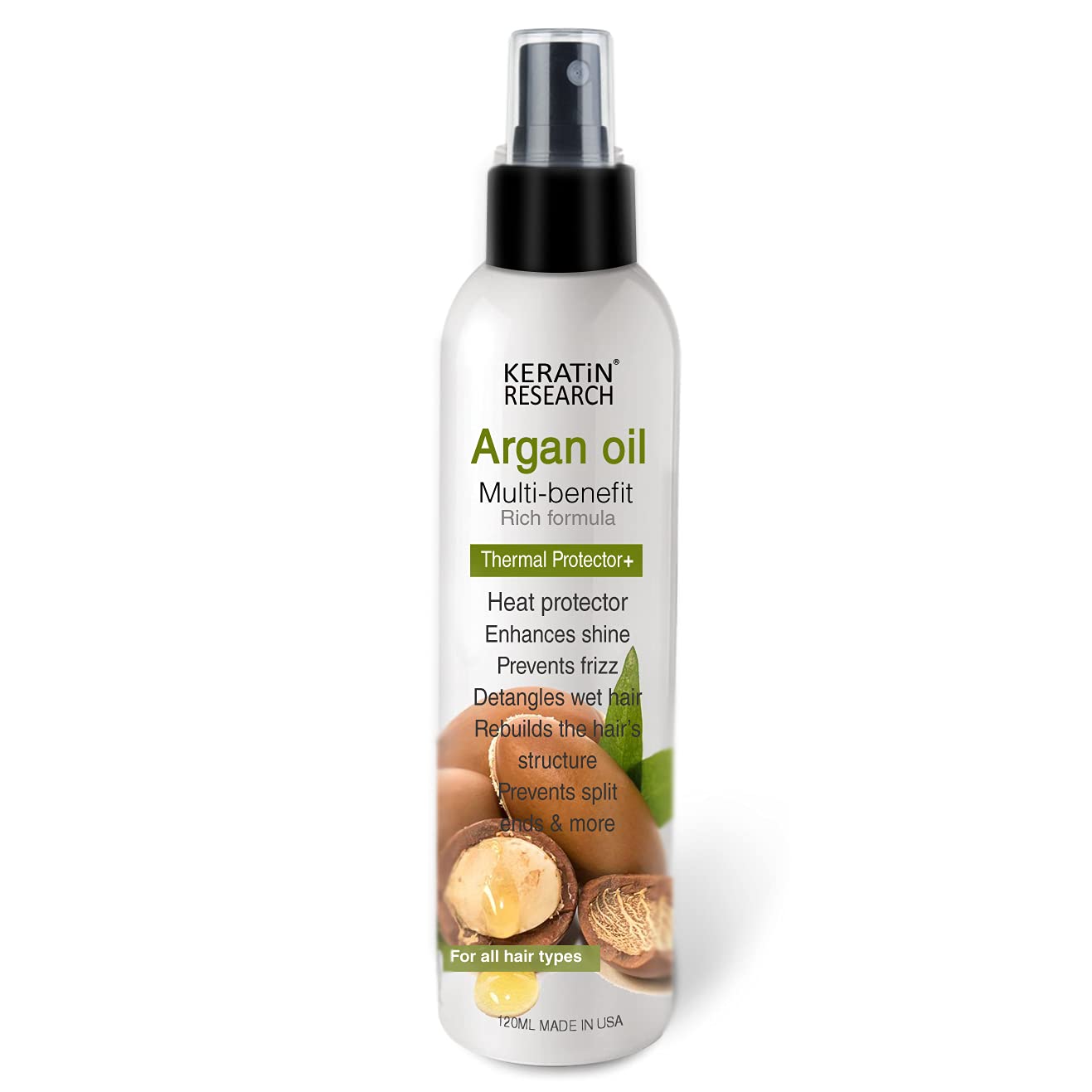 Brazilian Keratin Hair Treatment with Argan Oil – Professional Blowout for Straightening & Smoothing – Thermal Protection Spray for Frizz-Free, Shiny Hair – Perfect for Salons, Home Use & Damaged Hair Repair