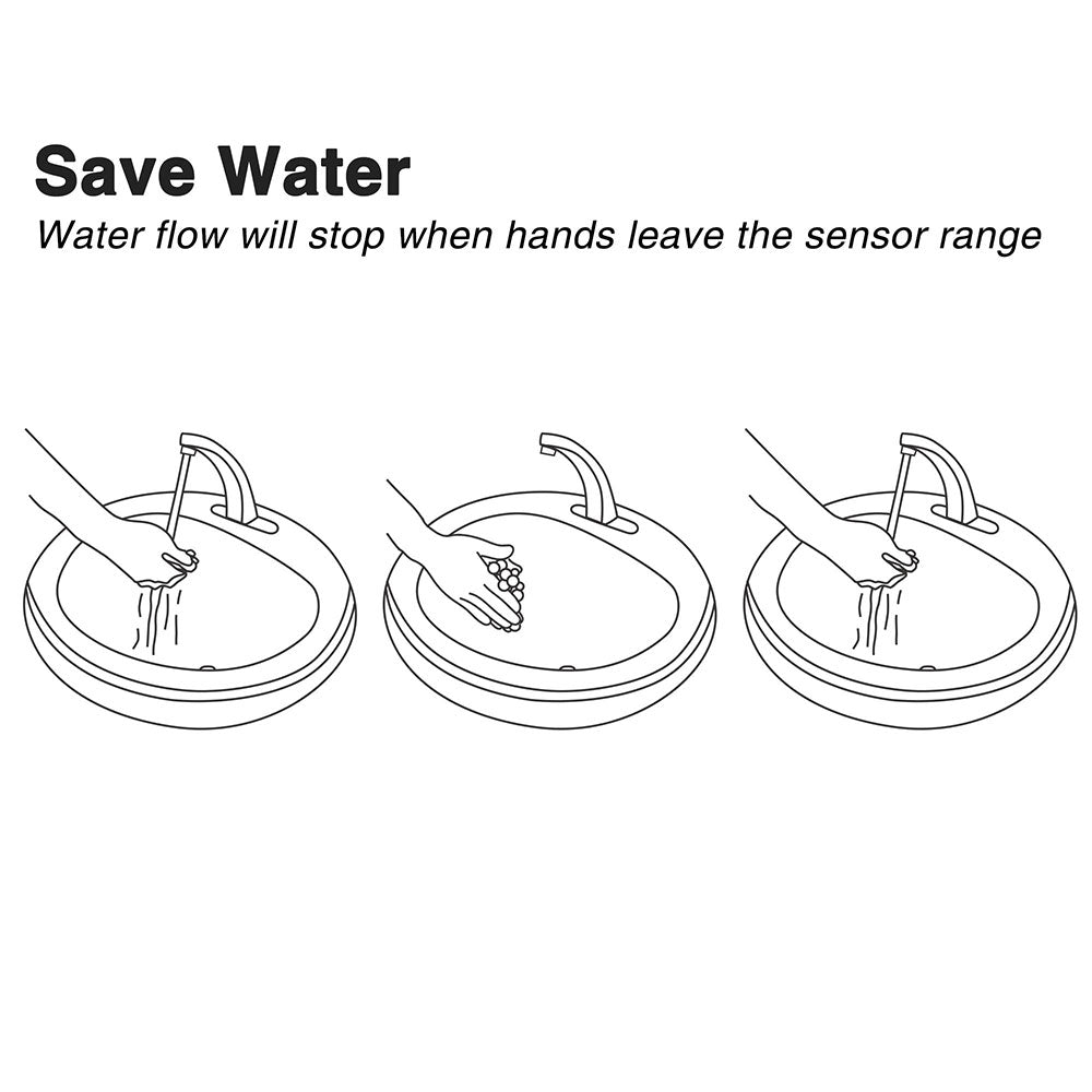 Aquaterior 5 Touchless Bathroom Faucet with Motion Sensor - Hands-Free Automatic Water Faucet for Sink, Ideal for Kitchen & Bathroom Hygiene
