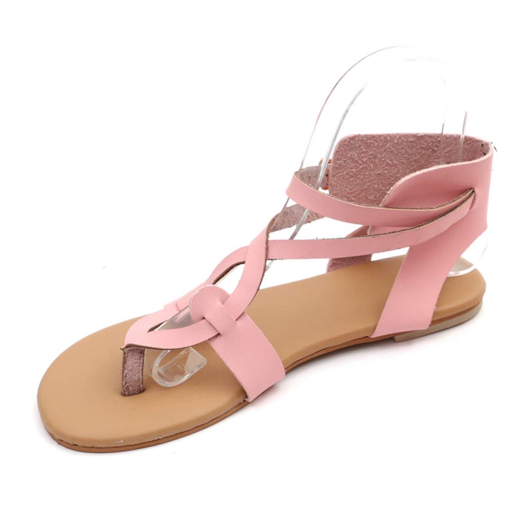 Women's Comfortable Beach Sandals with Ankle Strap - Summer Flip Flops with Buckle Closure & Clip Toe Design for Casual Wear, Walking, and Vacation Outfits