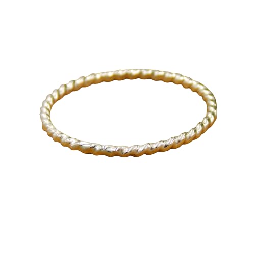 14K Gold-filled Simple Twisted Rope Ring - Dainty Stackable Skinny Band for Women | Minimalist Jewelry for Everyday Wear, Layering & Gift Giving