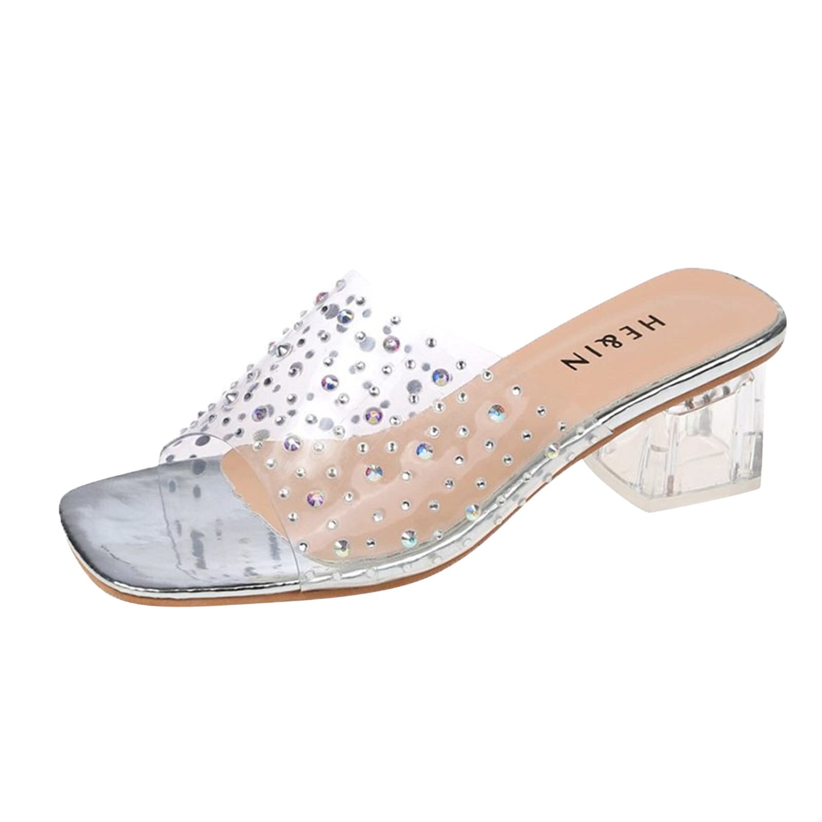 Women's Slip-On Slippers - Chunky High Heel Sandals with Thick Sole for Casual Wear | Breathable & Comfortable House Shoes for Lounging, Home Office, and Relaxation