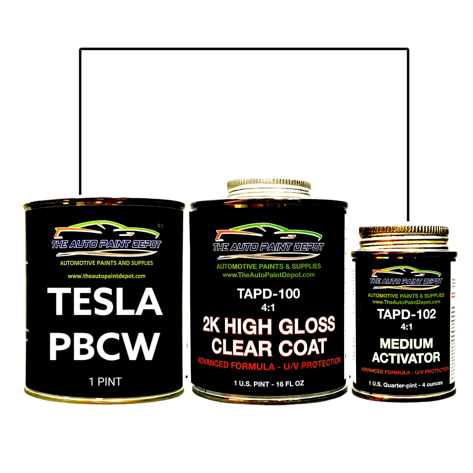 Tesla Touch Up Paint - Cataline White PBCW (1 Pint with Clear Coat) | Perfect for All Tesla Models & Years | DIY Car Scratch Repair & Paint Restoration