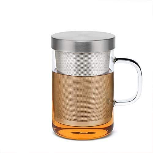 Premium Borosilicate Glass Tea Cup with Infuser & Stainless Steel Lid - 500ml Heat-Resistant, Food Safe Mug for Hot/Cold Drinks - Perfect for Home, Office, Tea Ceremonies & Gift Giving