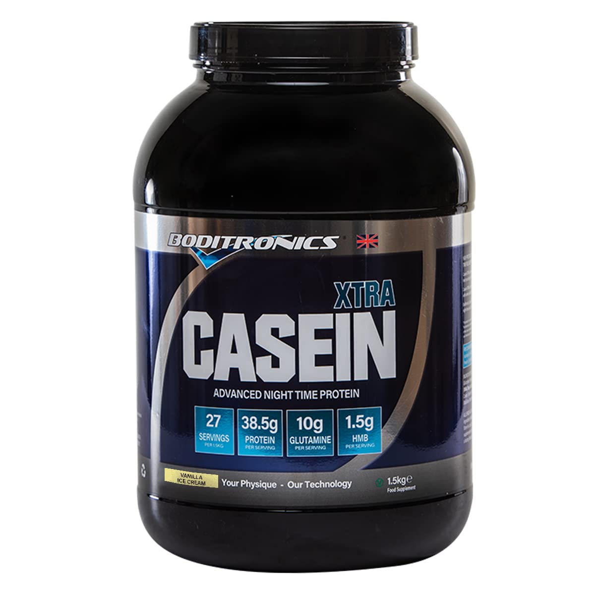 Boditronics Casein Xtra 1.5kg - Premium Slow-Digesting Protein Powder for Muscle Recovery & Growth | Ideal for Post-Workout, Bedtime & Between Meals
